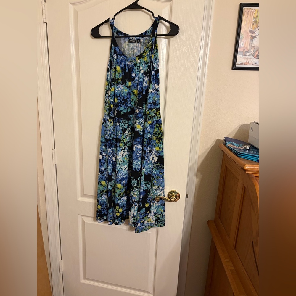 Floral Blue multi colored dress